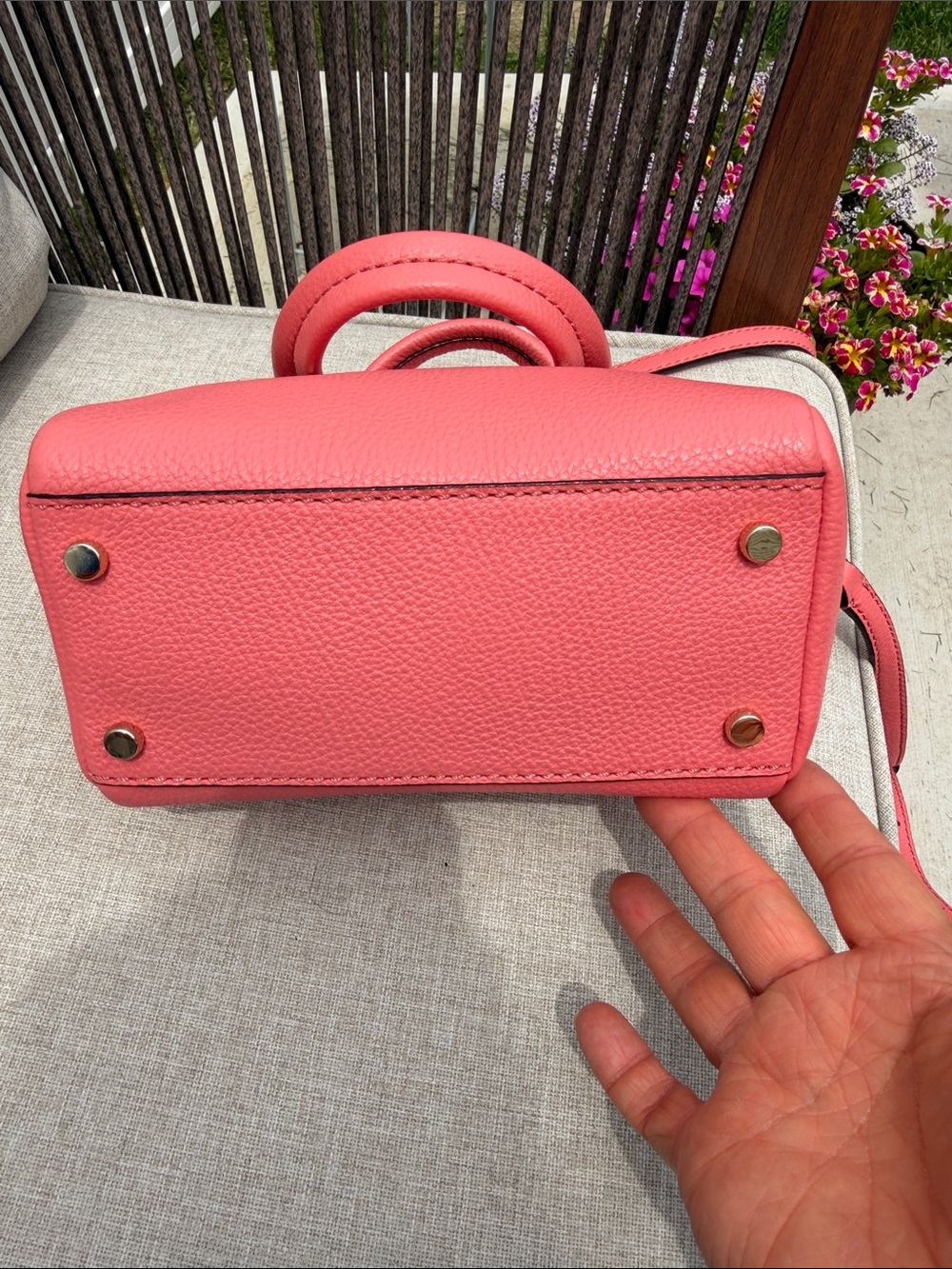 kate spade Coral Pink Pebbled Leather Mini Crossbody Bag NWOT - Picture 5 of 8